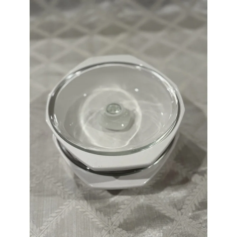 Vtg Mikasa Fire & Ice Silk Flowers Covered Casserole Dish 80's Glass Lid AA009